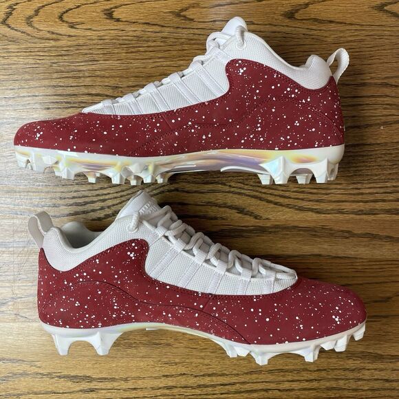 Nike Jordan Retro 10 Low Vapor Carbon Oklahoma Sooners PE Football Cleat Size 12 - Picture 3 of 8